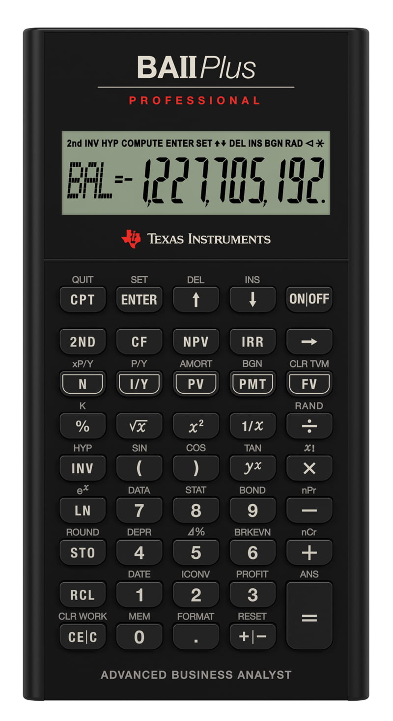 Secreto laberinto Memorizar Texas Instruments BA II Plus Professional Calculator, Approved for CFA Exam  | SchoolMart