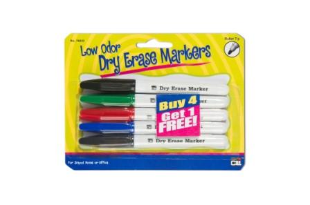 Dry Erase Pocket Markers Bullet Tip - 4 pack