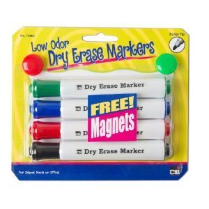 Dry Erase Markers Bullet Tip - 4 pack