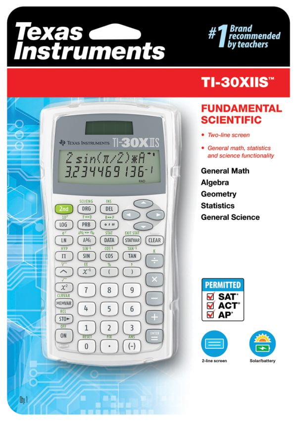 Texas Instruments TI-30X IIS Scientific Calculator Calculator Classpack - Limited White Color Calculators